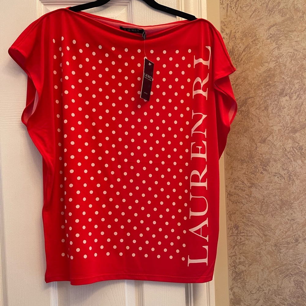Ralph Lauren red polka dot Blaise size M NWT